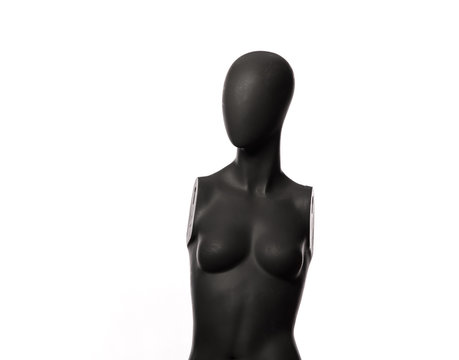 black mannequin isolated on white background