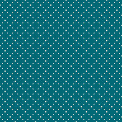 Vector minimalist seamless pattern. Abstract geometric texture with small squares, tiny rhombuses, diamonds, dots, grid. Simple minimal teal and beige background. Elegant repeat decorative design