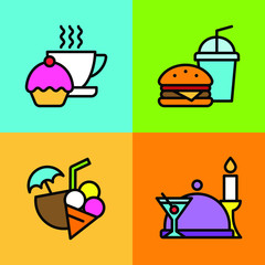 Set of food icons. Vector illustration