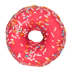 Pink donut isolated