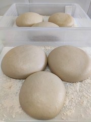 Fototapeta na wymiar cold Fermented professional pizza dough