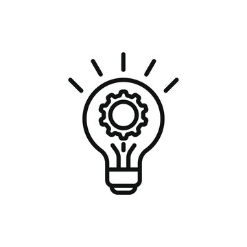 creative light bulb icon,idea icon for websites and apps,light icon on white background. Flat line vector illustration
