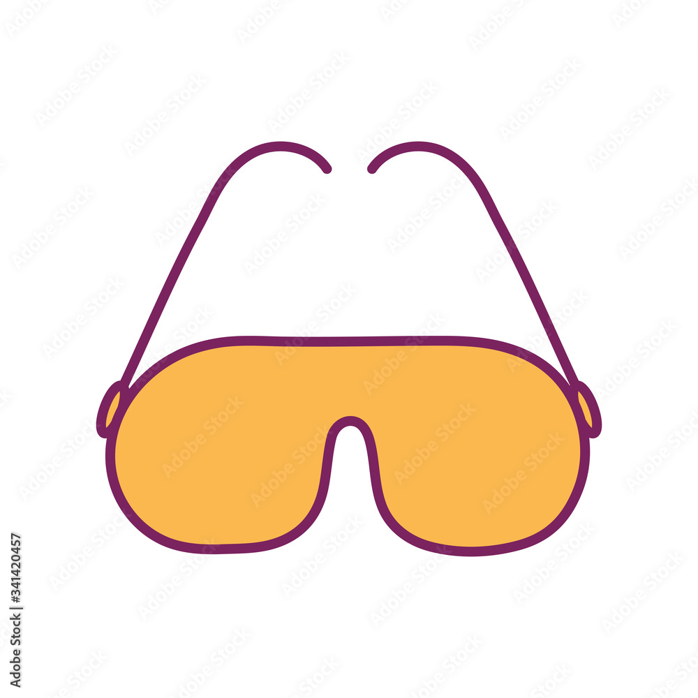 Sticker Isolated glasses line and fill style icon vector design