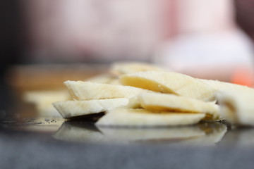 Banana slices, Macro.
