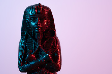 Pharaoh sarcophagus with blue red lights