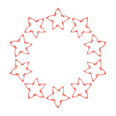 Red star frame isolated on a white background. Vector illustration