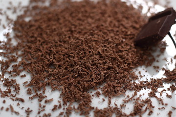 Grated Chocolate on Plate