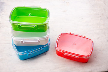 Plastic tray for products for picnic or breakfast in the office