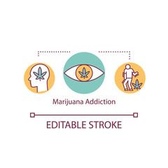 Marijuana addiction concept icon