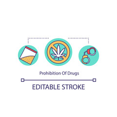 Prohibition of drugs concept icon