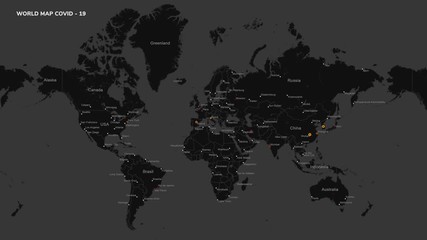 COVID-19, world map coronavirus spreading. Corona virus global pandemic map. Сhart animated background - Powered by Adobe