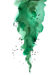 Abstract watercolor green background. Raster illustration
