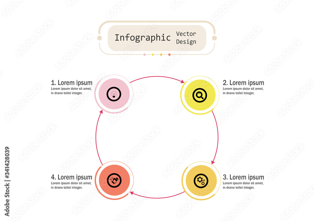 Aufkleber the infographic vector design template for illustration. infographic design business template with f