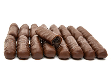 chocolate sticks isolated