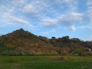 Fototapeta premium autumn landscape with mountains