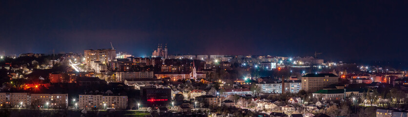 Fototapeta premium Midnight panorama of the Chortkiv 