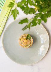 Asparagus and seafood italian risotto.