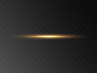 Abstract stylish light effect on a black background. Gold glowing neon line. Flash Light. luminous trail. Vector illustration.  © Vector light Studio