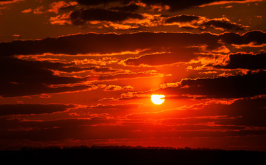 Colorful Sunset in stormy sky afternoon. Sunset sky orange sky red cloud outdoor summer nature...