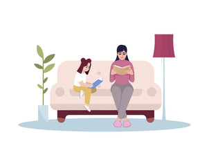 Family home activity semi flat RGB color vector illustration