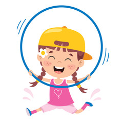 Happy Kid Doing Gymnastics Exercise