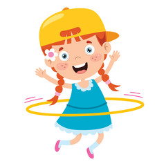 Happy Kid Doing Gymnastics Exercise