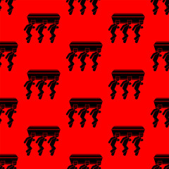 Black man dancing with coffin pattern seamless. African American Dance with coffin background. Vector illustration texture