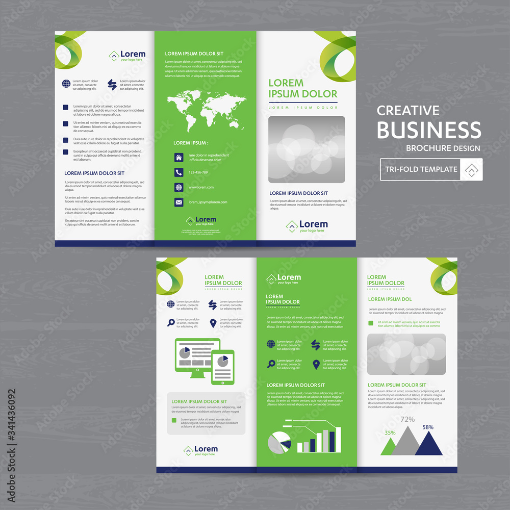 Poster tri fold brochure mock up background abstract business leaflet flyer vector design presentation layo