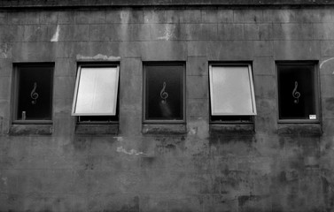 Square Windows with treble clef
