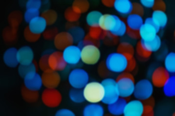 Nature light background- bokeh christmas. Illuminated decor