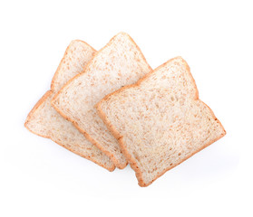 sliced bread isolated on white background.bread for breakfast.bread is carbohydrate food.