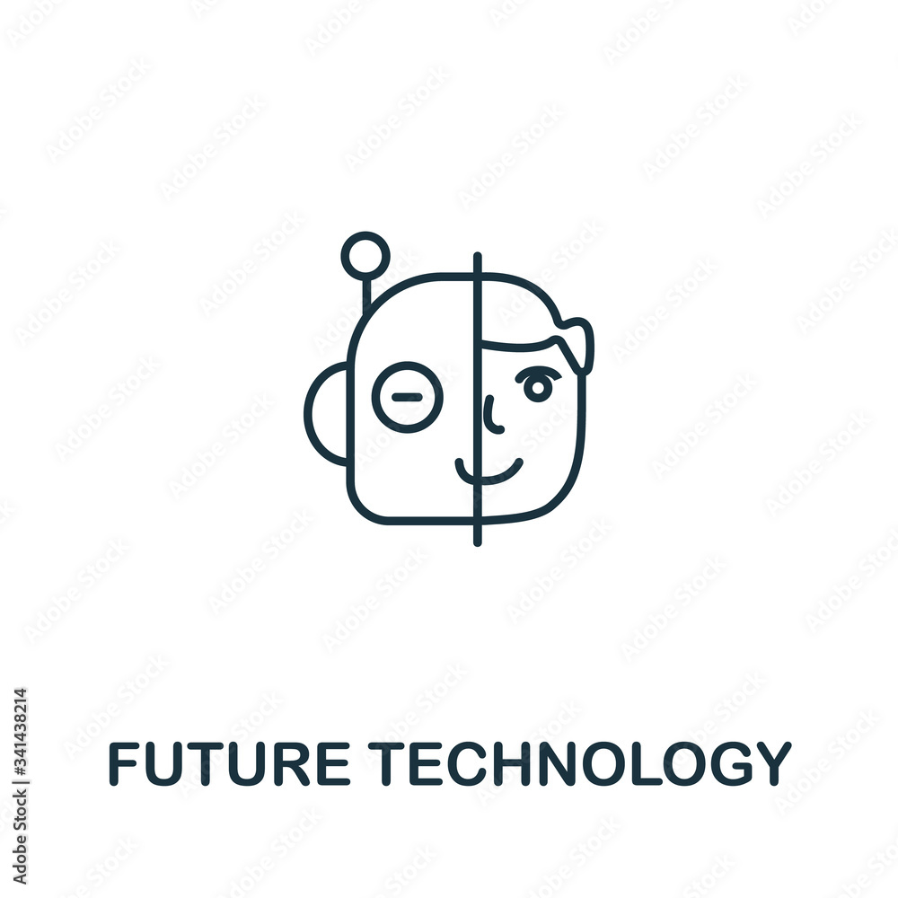 Poster future technology icon from artificial intelligence collection. simple line future technology icon f
