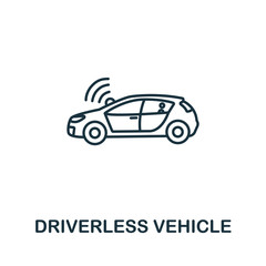 Driverless Vehicle icon from artificial intelligence collection. Simple line Driverless Vehicle icon for templates, web design and infographics