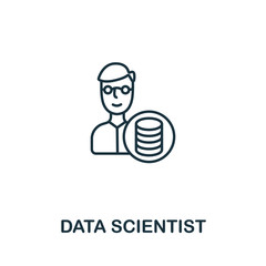 Data Scientist icon from artificial intelligence collection. Simple line Data Scientist icon for templates, web design and infographics