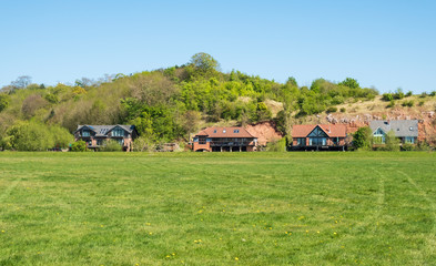 Rural riverside chalet homes