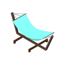 Isometric style hammock. Hammock icon.Textile for relaxing by the sea.Vector illustration isolated on white background.