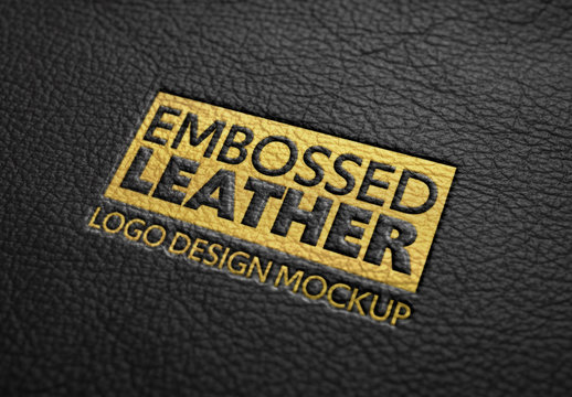 Embossed Leather Logo Design Mockup