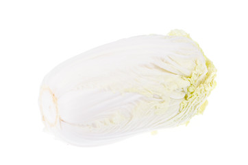 Head of fresh light green peking cabbage.