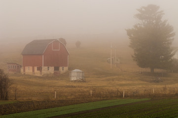 Barn In Fog