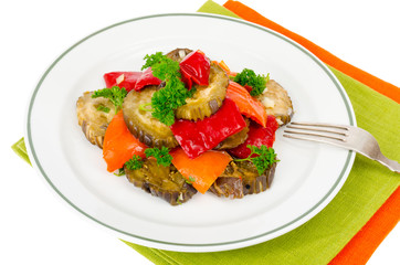 Cold garlic spicy vegetable appetizer. Studio Photo