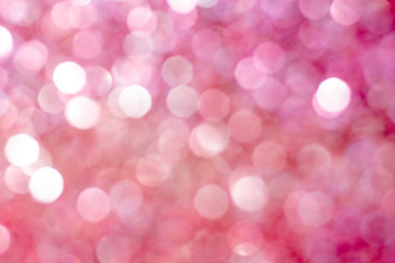 Golden pink glitter bokeh blurred abstract background overlay