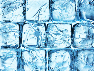 ice cubes in blue light