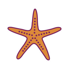 Isolated sea star line and fill style icon vector design