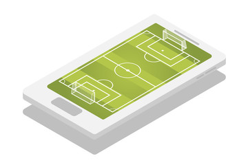 Vector football and soccer sport field isometric. - Sport court for infographic. 