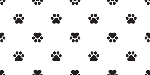 dog paw seamless pattern cat footprint french bulldog vector cartoon icon repeat wallpaper scarf isolated tile background doodke illustration design