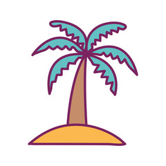 Isolated palm tree line and fill style icon vector design