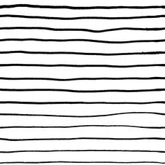 Seamless pattern with hand drawn lines isolated on white background. Black and white background. Textured stripes. Design for textile, fabric, wallpaper, wrapping paper. Stock vector illustration.
