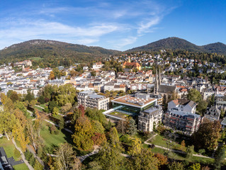 Fototapeta na wymiar Aerial view of Baden-Baden village