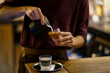 Flat white preparation stage