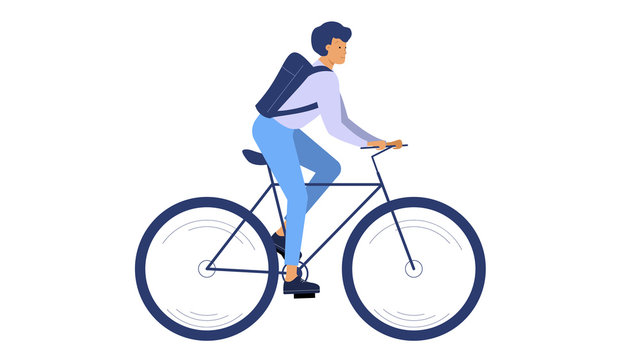Racing cyclist. Man riding a bicycle vector illustration